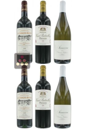 Sélection de 4 Vins Rouges et 2 Blancs - Loire en Blanc et Bordeaux en rouge