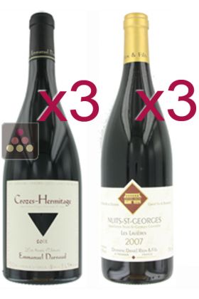 Sélection de 6 Vins Rouges - Rhône et Bourgogne - Syrah et Pinot noir