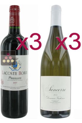 Sélection de 3 Vins Rouges et 3 Blancs - Loire en blanc et Bordeaux en rouge