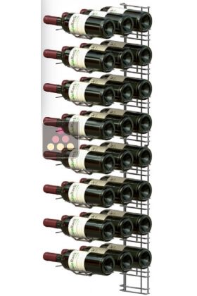 Support mural chromé pour 24 bouteilles de 75cl - Mixte bouteilles  horizontales/inclinées VISIORACK Ma Cave à Vin