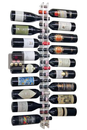 RM Design Porte-Bouteille de vin en métal Noir avec Support en Verre pour 18 Bouteilles
