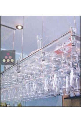 Porte-verre suspendu en plexiglas transparent - 60 verres