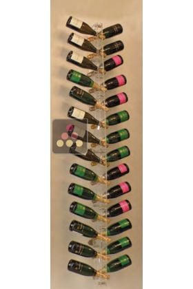 Porte-Bouteilles mural en plexiglas pour 28 bouteilles de champagne (illumination LED optionnelle)