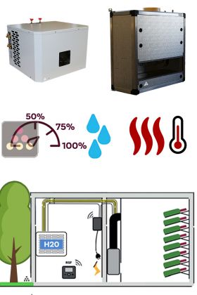 Climatiseur de cave 780W - Evaporateur gainable vertical - Condensation à eau - Froid, Chauffage et Humidification