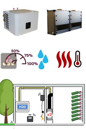 Climatiseur de cave 2900W - Evaporateur gainable vertical - Condensation à eau - Froid, Chauffage et Humidification