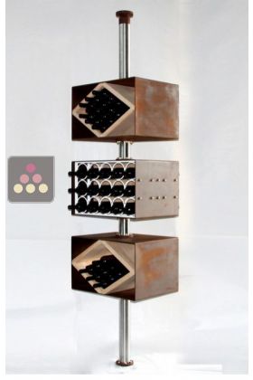 Porte-bouteilles vertical de trois modules rotatifs pour 100 bouteilles