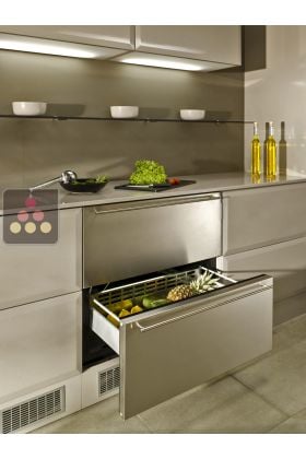 Réfrigérateur à tiroirs façade Inox