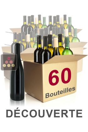 60 bouteilles de vin - Sélection Découverte : vins blancs, vins rouges et Champagne