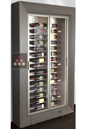 Vitrine à vin multi-températures - Usage pro - P36cm - Pose libre - Bouteilles horizontales