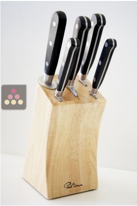 Ancien modèle : Set de 5 couteaux de cuisine sur porte-couteaux en
