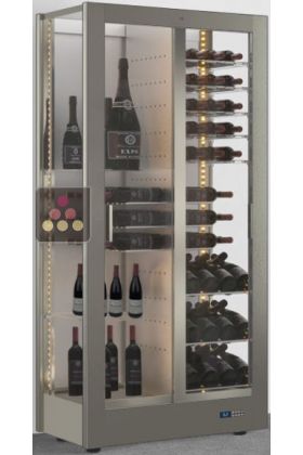 Vitrine à vin multi-températures - Usage pro - 3 côtés vitrés - Équipement mixte - Habillage magnétique interchangeable