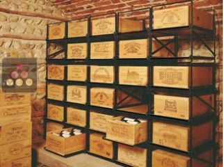 Racks coulissants pour 30 caisses de vin en Bois soit 360 bouteilles