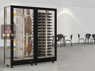 Combiné de 2 vitrines modulaires pour vins, charcuteries/fromages