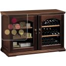 Combination of single-temperature wine storage or service cabinet & cigar humidor ACI-CAL420