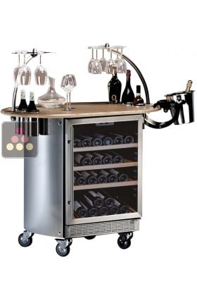 Bar mobile avec cave à vin mono-température de conservation ou de service