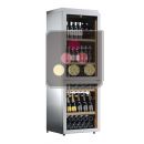 Dual temperature wine cabinet for service and/or storage - Stainless steel cladding - Vertical bottle display ACI-CLP131V