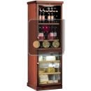 Dual temperature combination : wine cabinet and cheese cabinets - Wooden casing - Standing bottles ACI-CLM161WV
