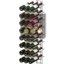 Chromed steel wall rack for 24 x 75cl bottles - Sloping bottles ACI-VIS202