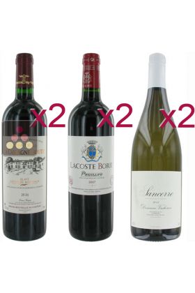 Sélection de 4 Vins Rouges et 2 Blancs - Loire en blanc et Bordeaux en rouge