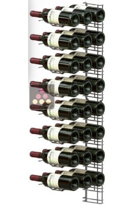 Support mural chromé pour 24 bouteilles de 75cl - Bouteilles horizontales