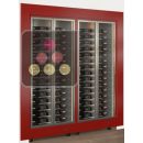 Built-in combination of two professional multi-temperature wine display cabinets - Horizontal bottles - Flat frame ACI-PAR2100E
