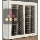 Freestanding combination of two professional multi-temperature wine display cabinets - Horizontal bottles - Flat frame ACI-PAR2100L