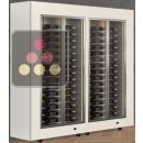 Freestanding combination of two professional multi-temperature wine display cabinets - Horizontal bottles - Flat frame ACI-PAR27000H