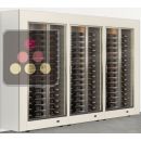 Freestanding combination of 3 professional multi-temperature wine display cabinets - Horizontal bottles - Flat frame ACI-PAR3100L