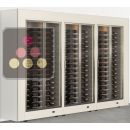 Freestanding combination of 3 professional multi-temperature wine display cabinets - Horizontal bottles - Flat frame ACI-PAR37000H