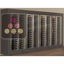 Freestanding combination of 4 professional multi-temperature wine display cabinets - Horizontal bottles - Flat frame ACI-PAR4100L