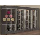 Freestanding combination of 4 professional multi-temperature wine display cabinets - Horizontal bottles - Flat frame ACI-PAR47000HE