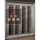 Built-in combination of two professional multi-temperature wine display cabinets - Horizontal bottles - Curved frame ACI-PAR2110E