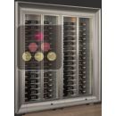 Built-in combination of two professional multi-temperature wine display cabinets - Horizontal bottles - Curved frame ACI-PAR27001HE