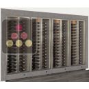 Built-in combination of 4 professional multi-temperature wine display cabinets - Horizontal bottles - Flat frame ACI-PAR4100E