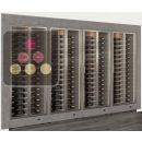 Built-in combination of 4 professional multi-temperature wine display cabinets - Horizontal bottles - Flat frame ACI-PAR47001HE