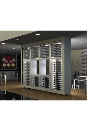 Combiné de 8 caves à vin multi-usages modulaires avec meubles de rangement, en ilot