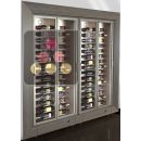 Built-in combination of 2 professional multi-temperature wine display cabinet - 36cm deep - Horizontal bottles ACI-PAH2100E