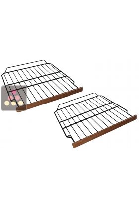 Lot de 2 clayettes de stockage en fil d'acier avec fronton bois pour cave ACI-CLI810