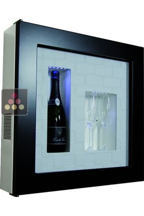 Cadre à Champagne Design et Silencieux mono-température pour 1 bouteille et 2 verres