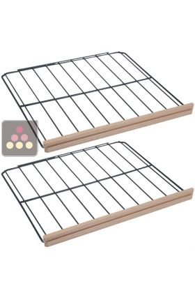 Lot de 2 clayettes de stockage en fil d'acier avec fronton bois 