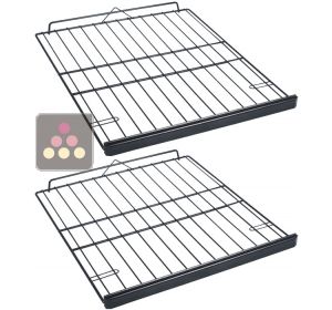 Lot de 2 clayettes de stockage en fil d'acier avec fronton bois  CLIMADIFF