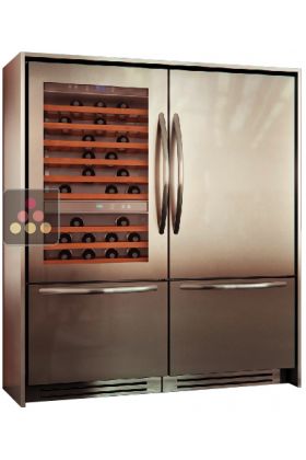 Combiné cave à vin, réfrigérateur et double-compartiment Tri-Modes - Design Classique