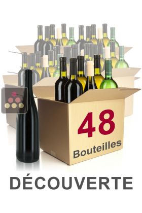 48 bouteilles de vin - Sélection Découverte : vins blancs, vins rouges et Champagne