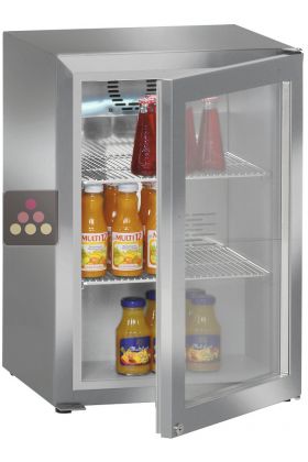 Réfrigérateur porte vitrée pose libre Inox - 45L
