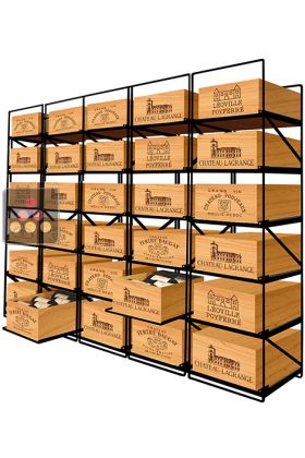 Racks coulissants pour 30 caisses de vin en Bois soit 360 bouteilles