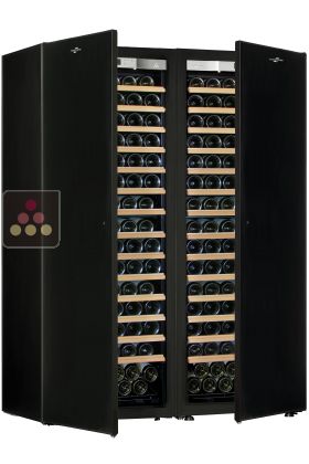 Combiné de 2 caves à vin Mono-Température de vieillissement et/ou de service - Clayettes coulissantes