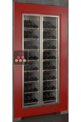 Vitrine à vin encastrable multi-températures - Usage pro - Bouteilles inclinées