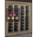 Built-in combination of two professional multi-temperature wine display cabinets - Inclined bottles - Flat frame ACI-PAR27000PE