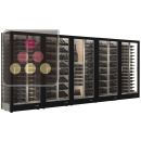 Combination of 5 professional multi-purpose wine display cabinet - 3 glazed sides - Horizontal/inclined/mixt bottles - Magnetic and interchangeable cover ACI-TMR56000M