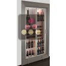 Built-in multi-purpose wine display cabinet - P36cm - Mixed shelves - Flat frame ACI-MDH1101EL